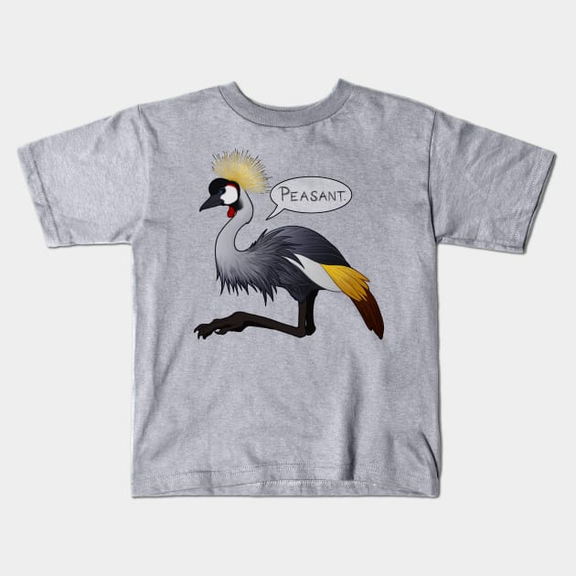 Snooty Crowned Crane Kids T-Shirt by TehNessa
